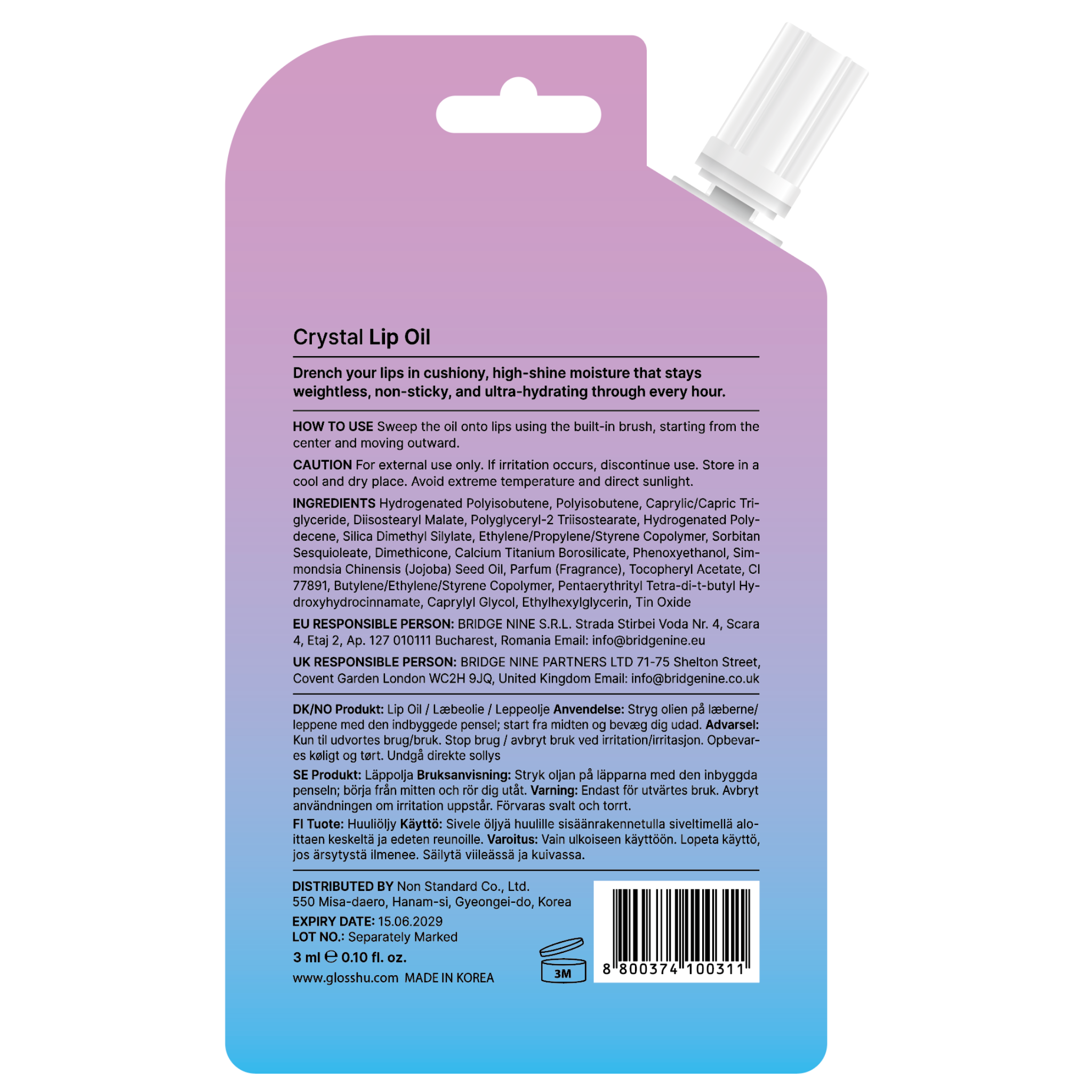 Crystal Lip Oil - Spout Pouch 3 ml