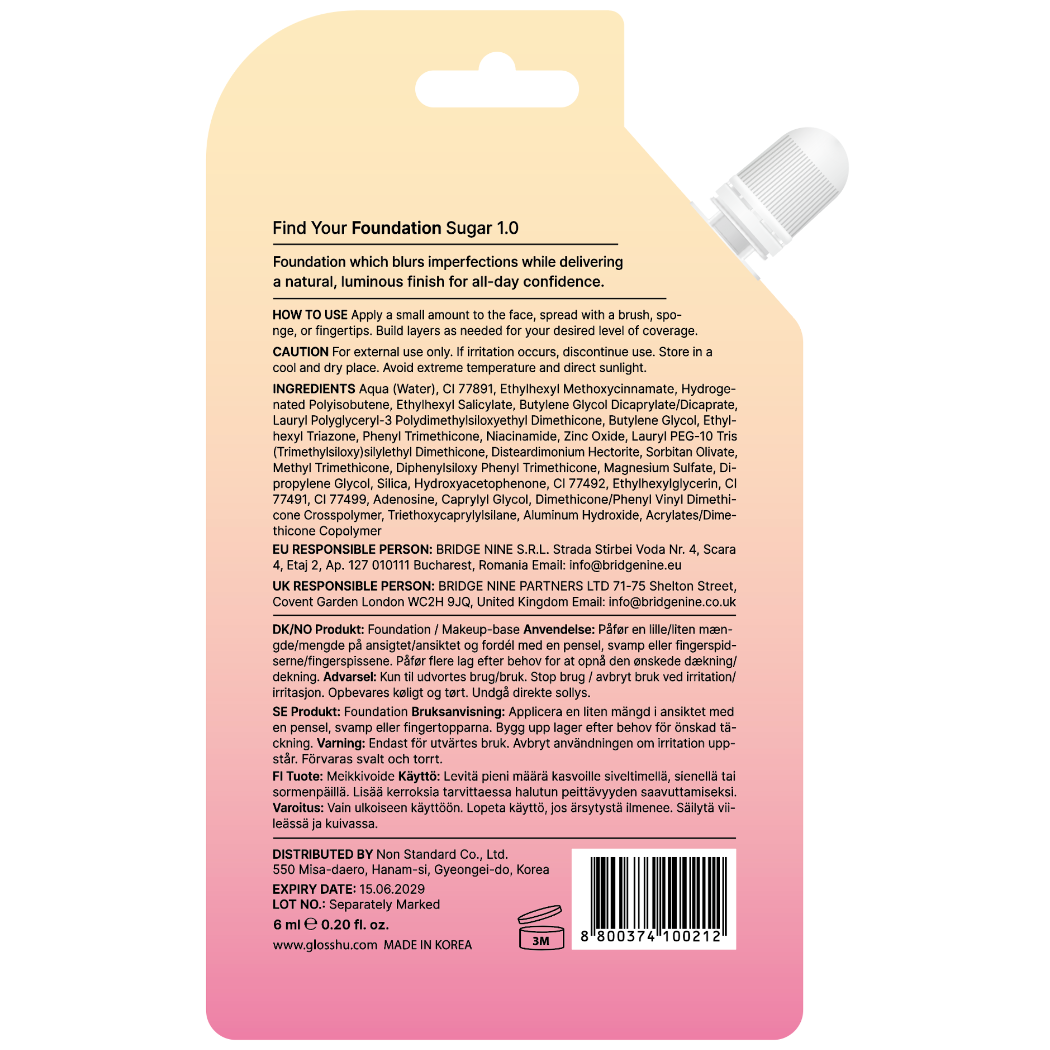 Find Your Foundation Sugar 1.0 - Spout Pouch 6 ml