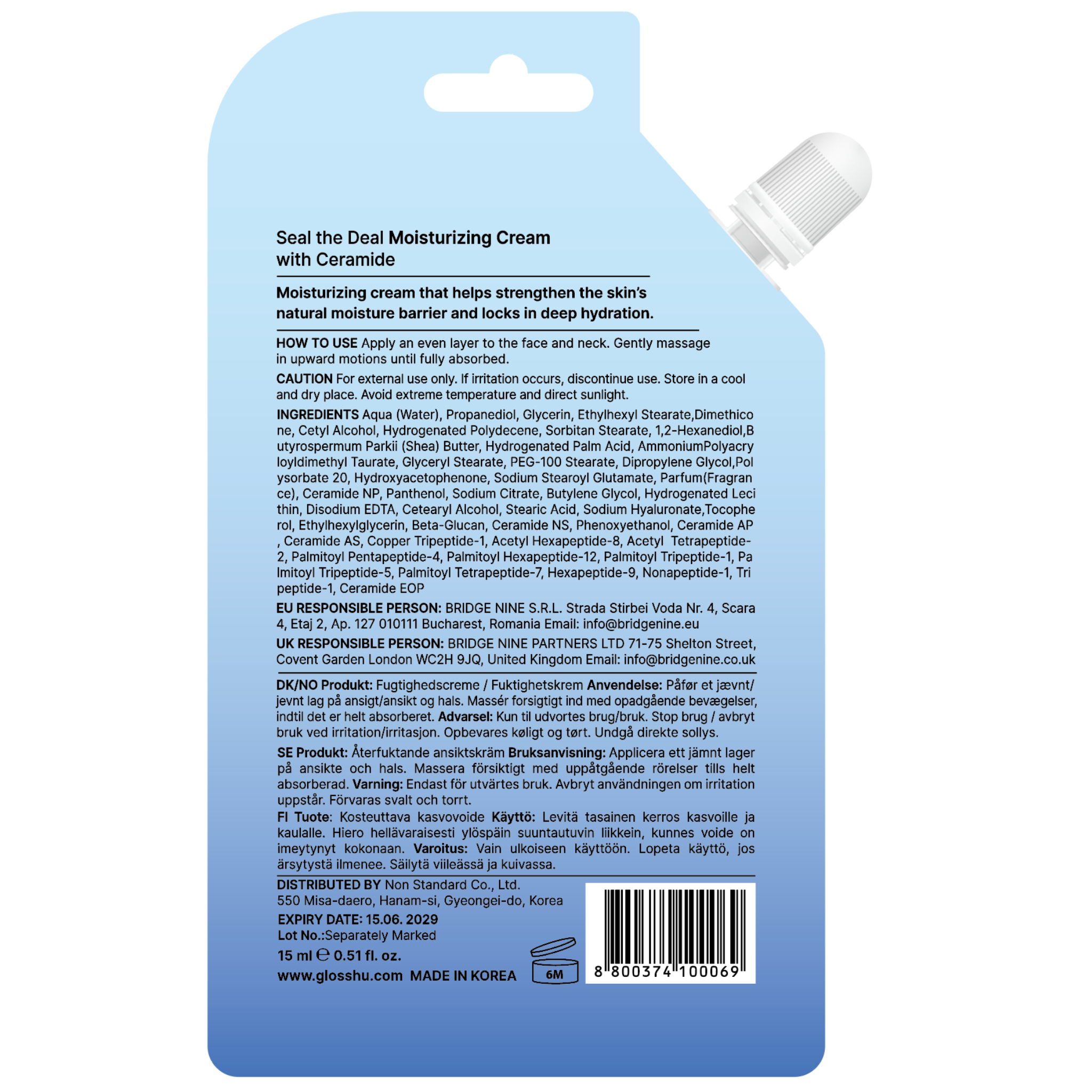 Seal the Deal Moisturizing Cream with Ceramide - Spout Pouch 15 ml